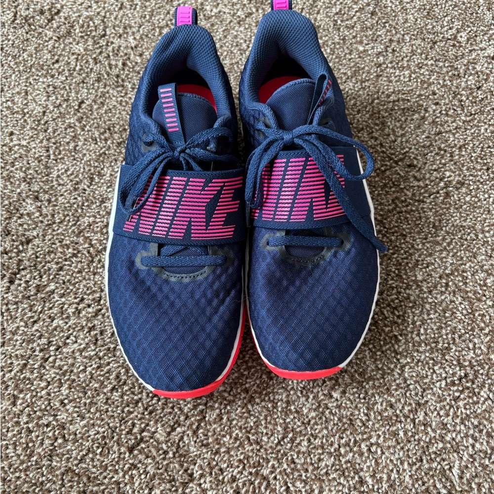 Nike Blue and Pink Athletic Shoes with Modern Slip-On Design